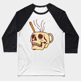 Vintage Skull Cup Baseball T-Shirt